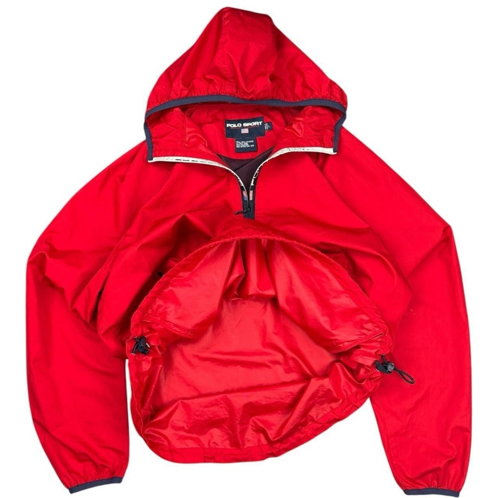 Gorpcore Red Quarter-Zip Polo Sport Windbreaker - Picture 2 of 7